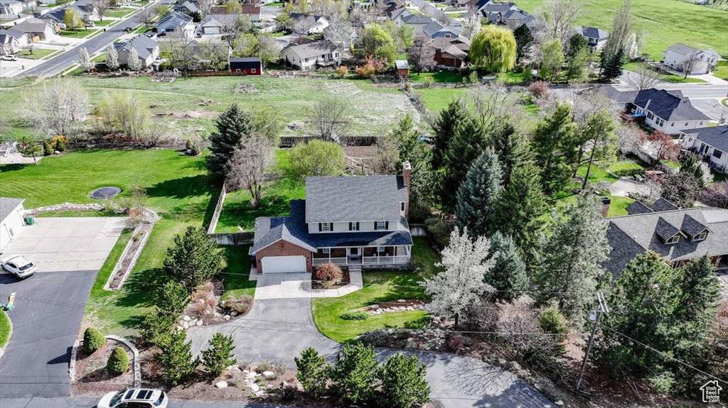 Birds eye view of property featuring a residential view