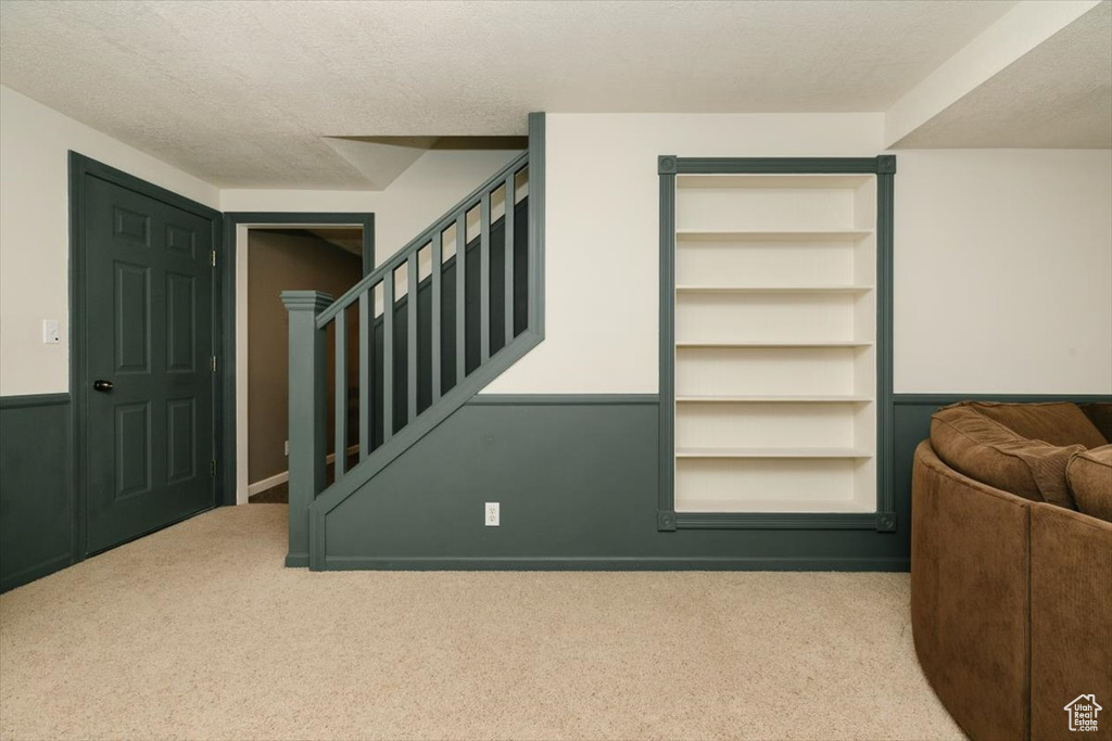 Interior space with carpet floors