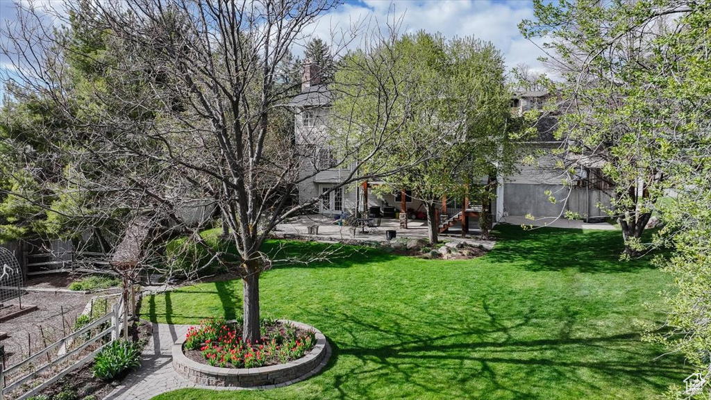 View of yard with a patio area
