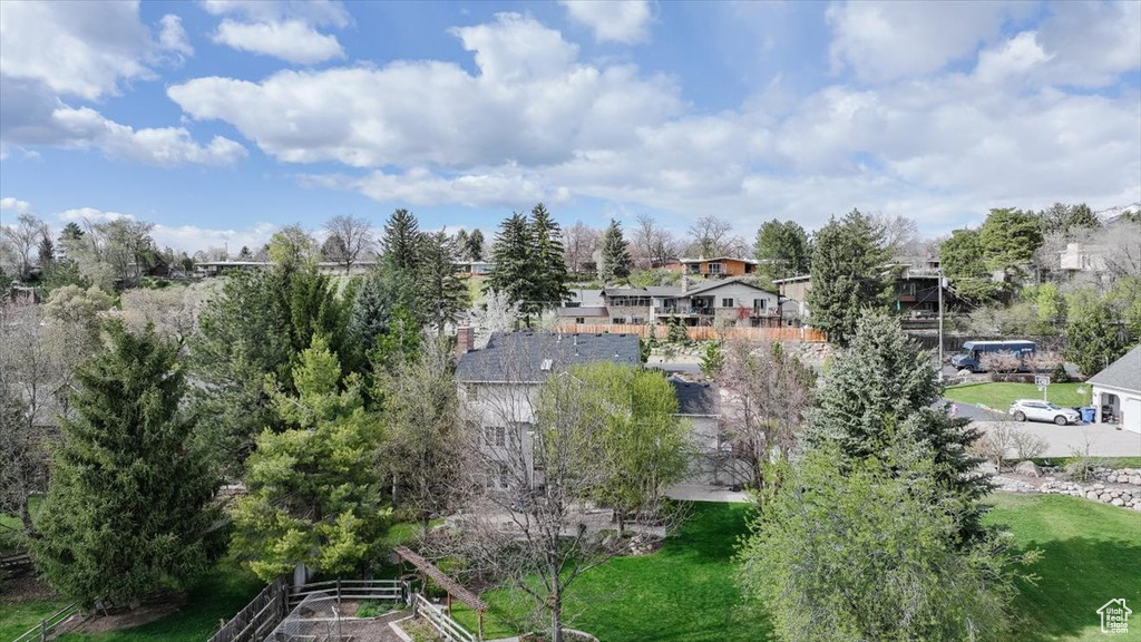 Aerial view with a residential view