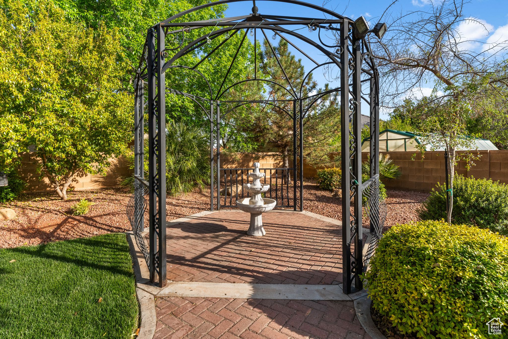 Exterior space with a fenced backyard