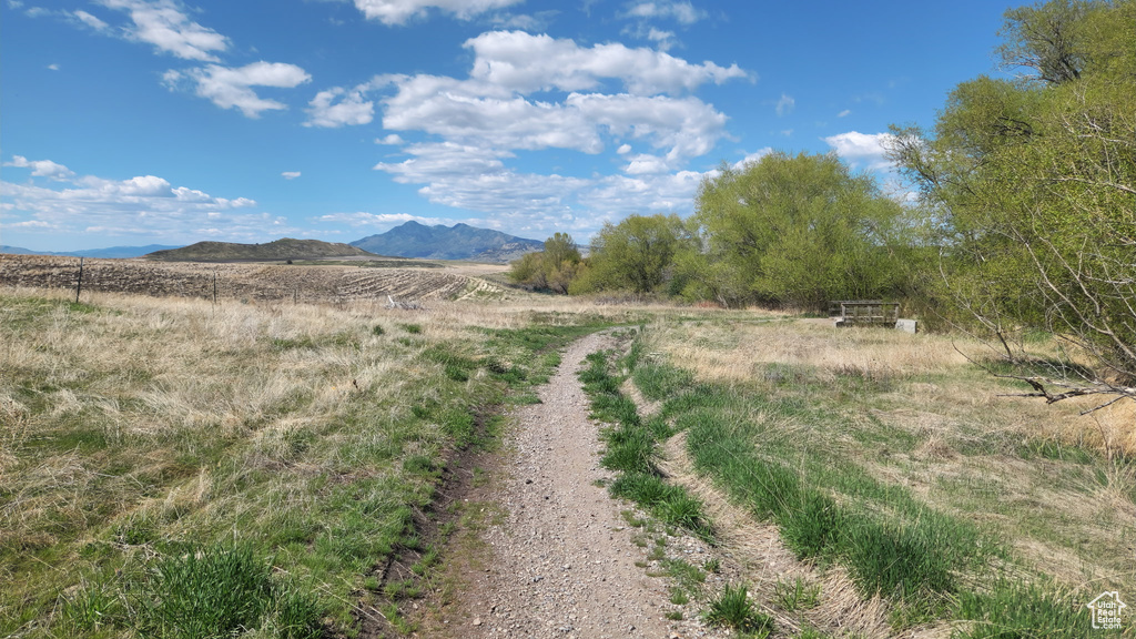 View of road with a mountain view and a rural view
