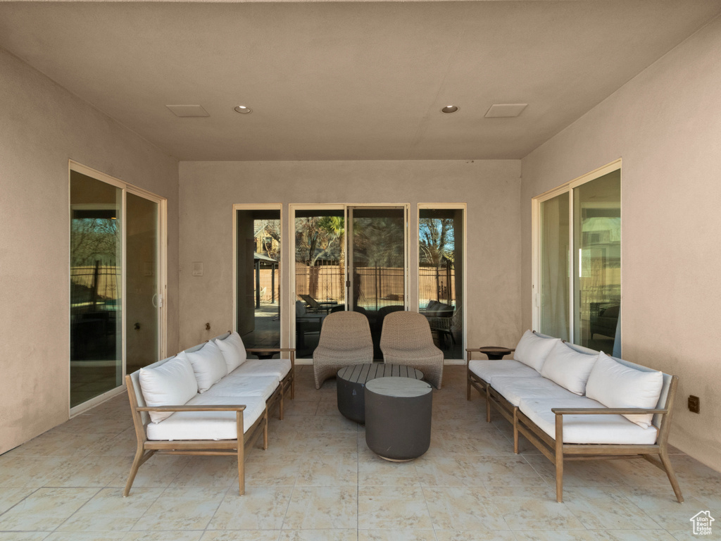 View of patio / terrace with an outdoor living space