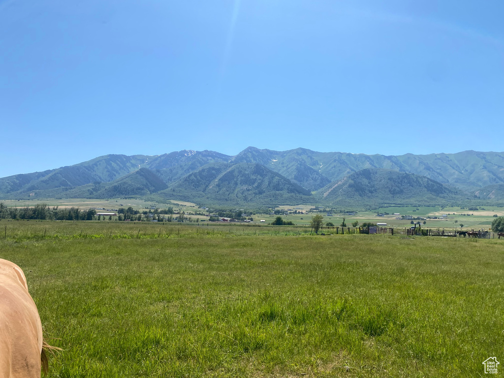Mountain view with rural landscape