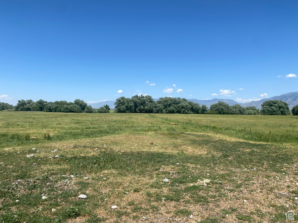 View of nature with rural landscape and mountains