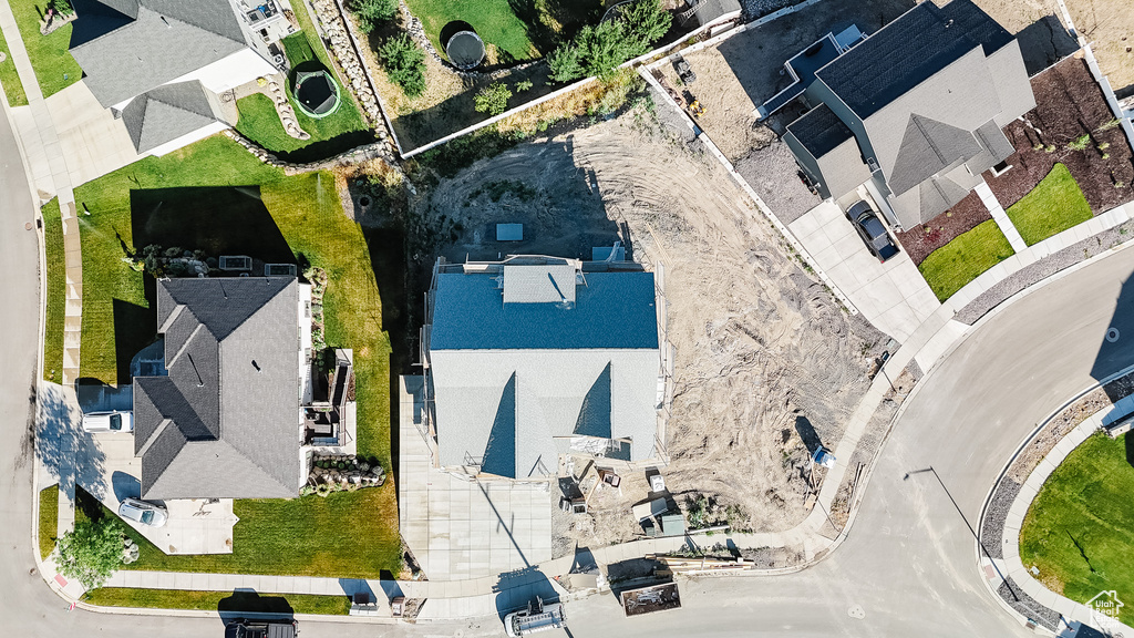 Aerial perspective of suburban area