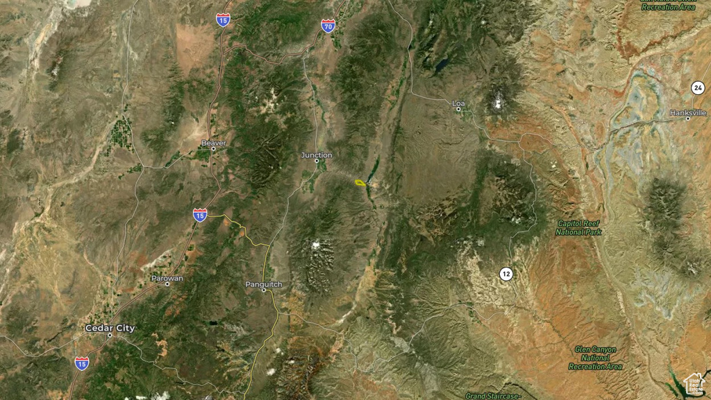 Aerial view of property's location