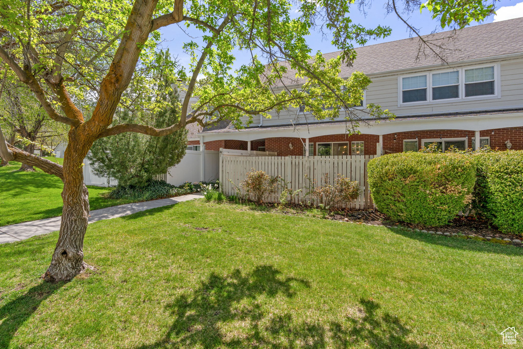View of yard with fence
