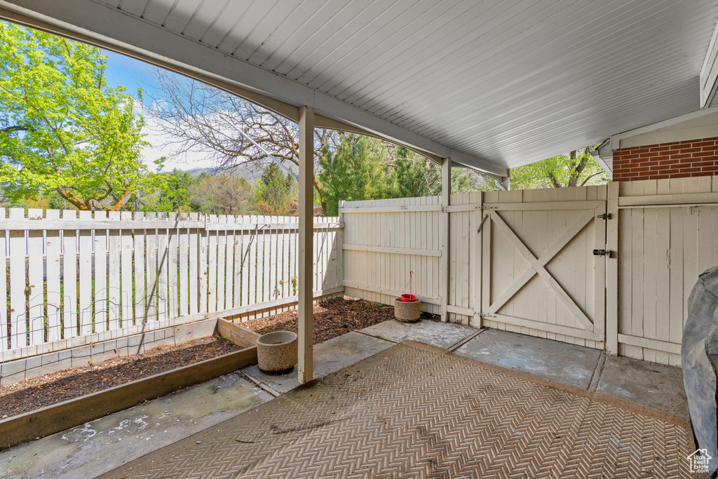 View of patio / terrace featuring a gate and a fenced backyard
