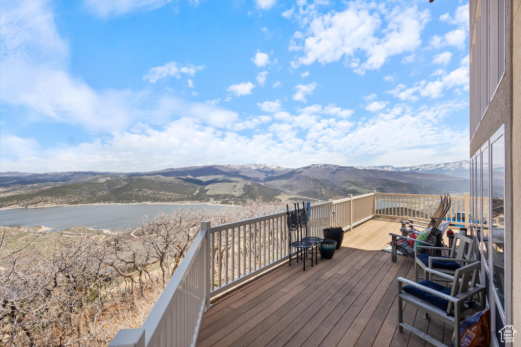 Deck with a mountain view