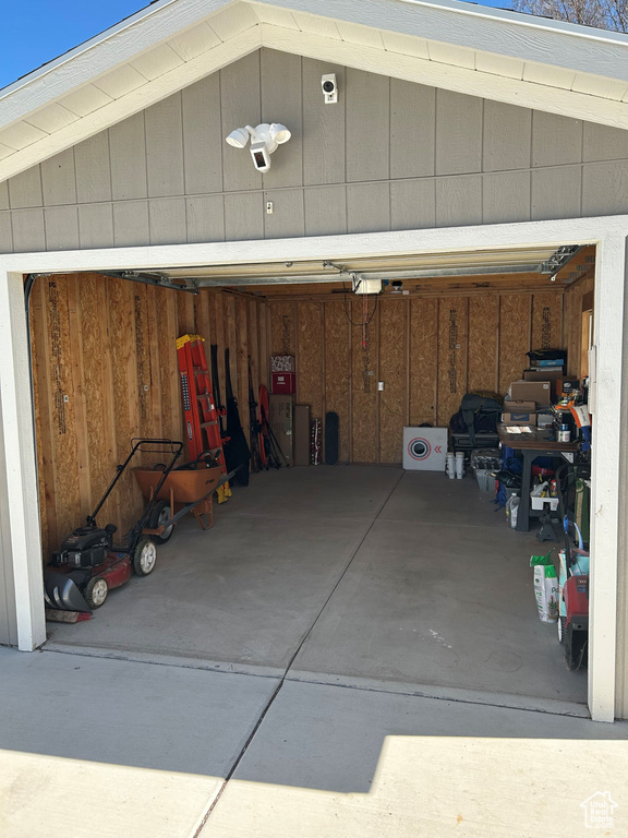 View of garage