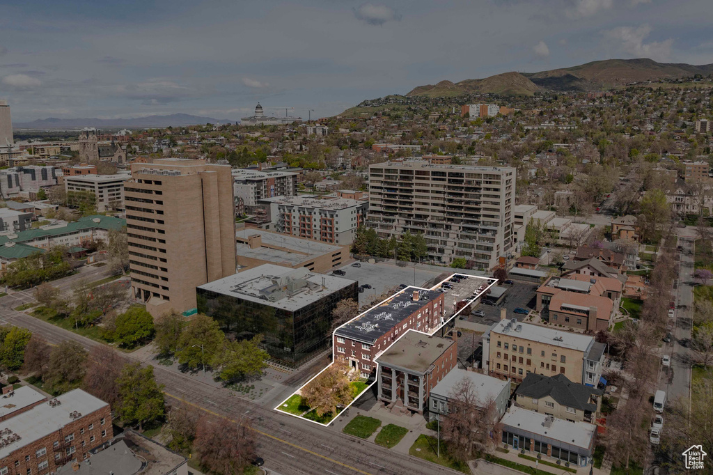 Bird's eye view featuring a mountain view and a view of city