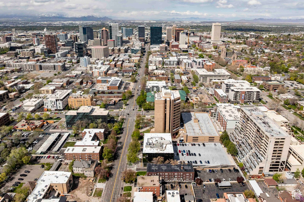 Aerial view with a city view