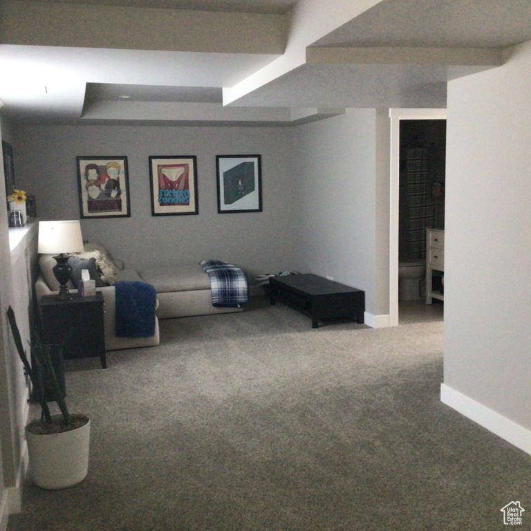 Living room with baseboards and carpet flooring