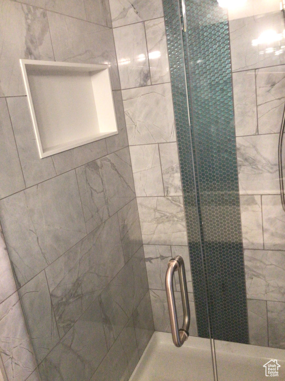 Bathroom with a stall shower