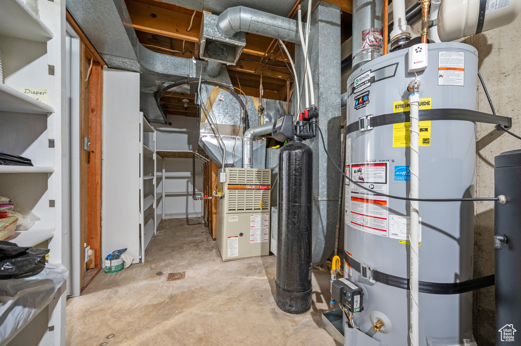 Utilities with strapped water heater
