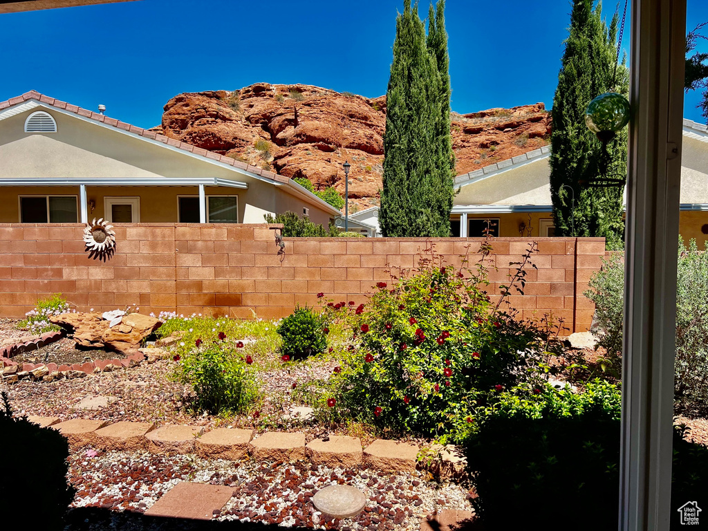 View of yard with fence