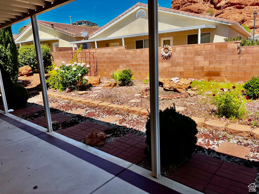 View of yard with fence