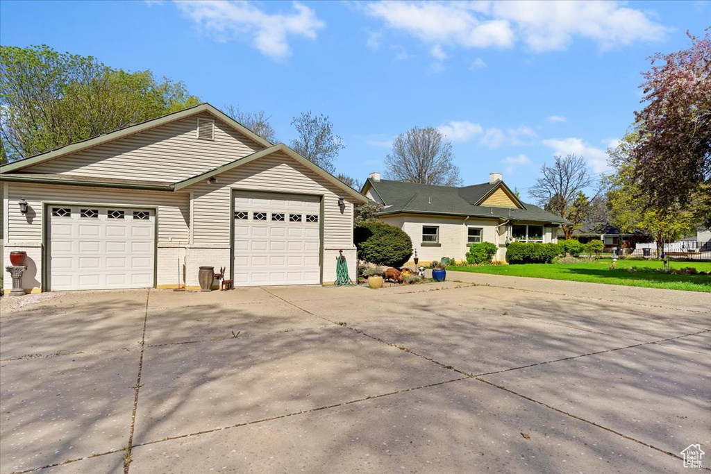 View of front of home with brick siding