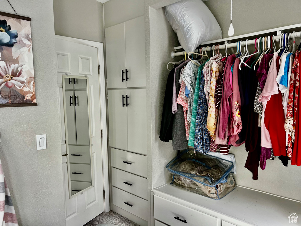 View of walk in closet