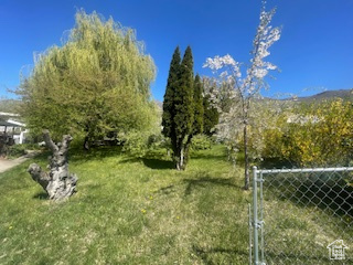 View of yard featuring a gate