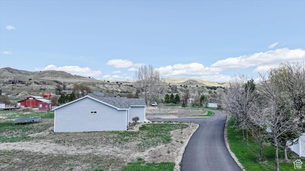 Exterior space with a mountain view