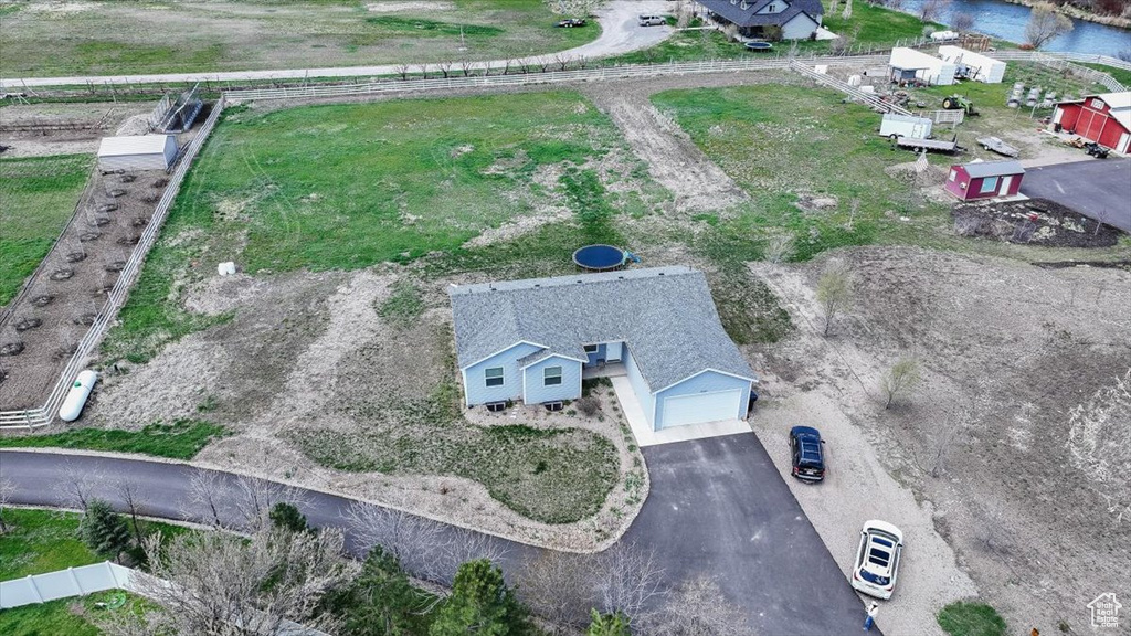 Birds eye view of property