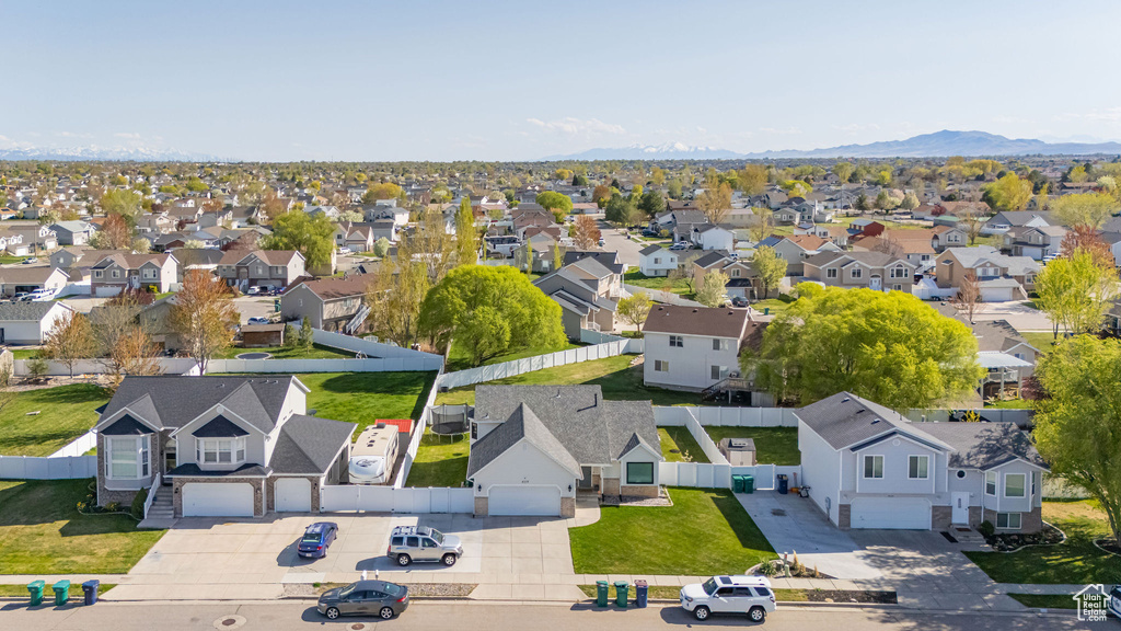 Aerial view with a residential view