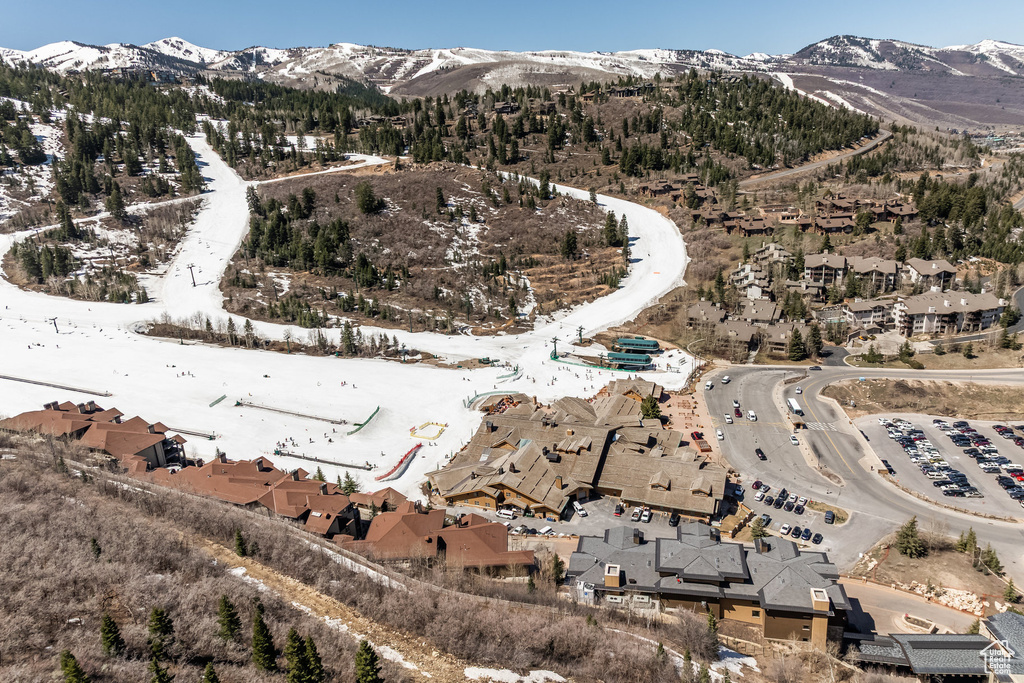 Birds eye view of property featuring a mountain view