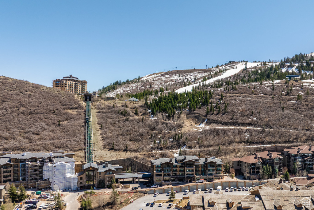Exterior space featuring a mountain view
