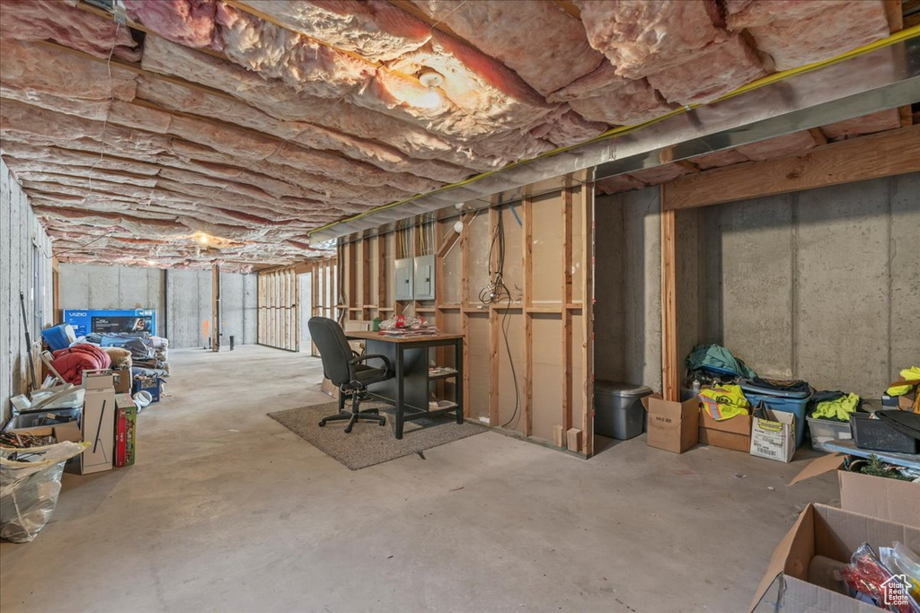 View of unfinished basement