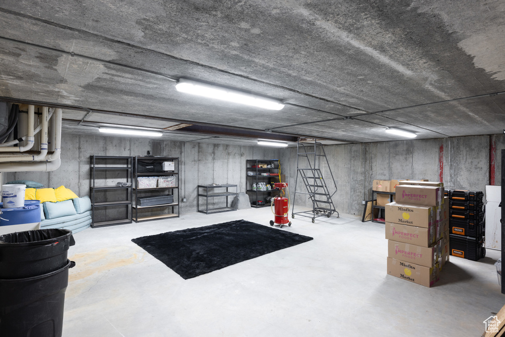 View of finished basement