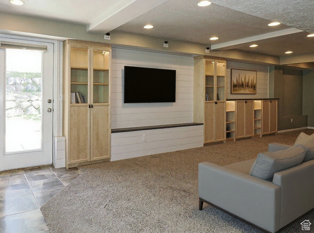 Living room featuring recessed lighting
