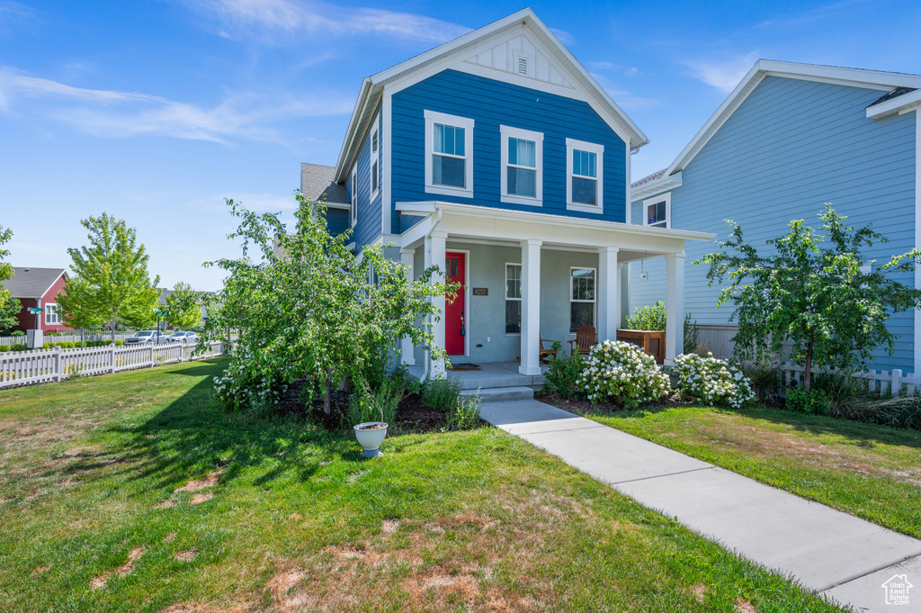 View of front of property with a porch