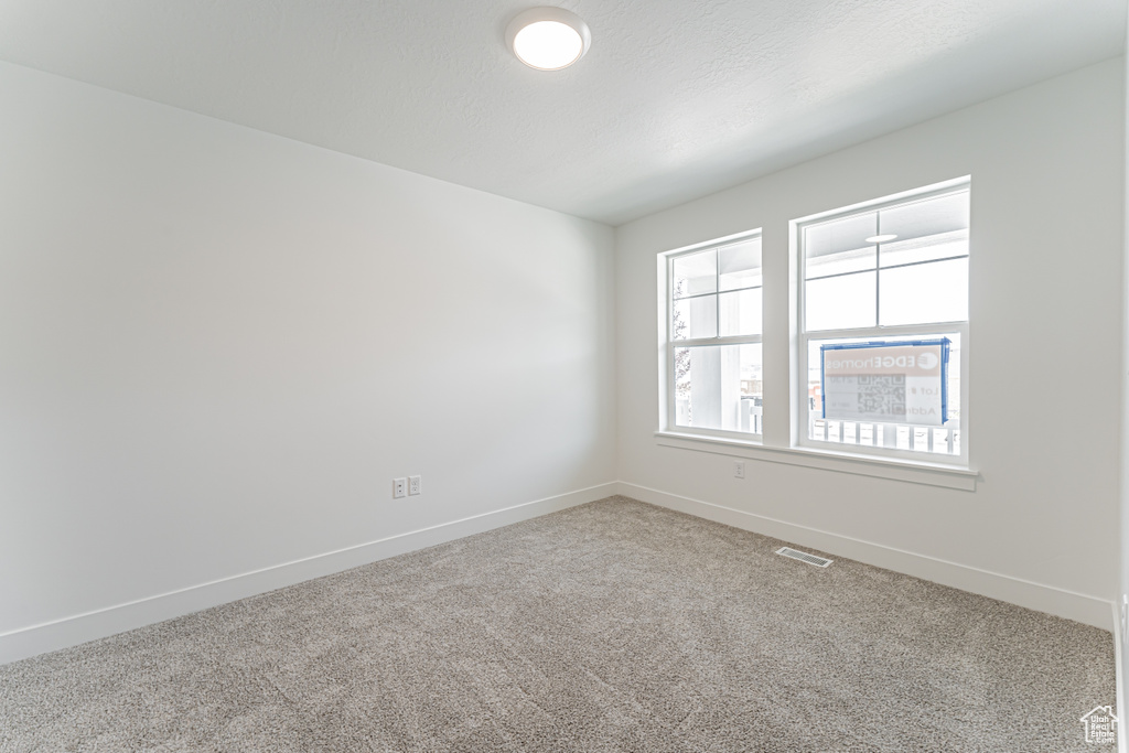 Carpeted empty room with baseboards