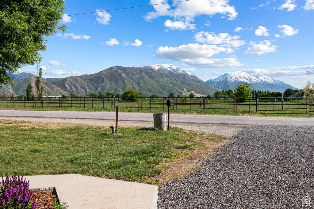 Mountain view featuring rural landscape