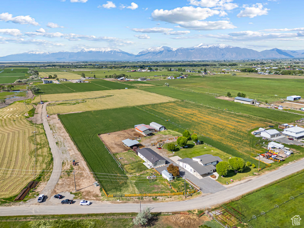 View of rural area with a mountain backdrop