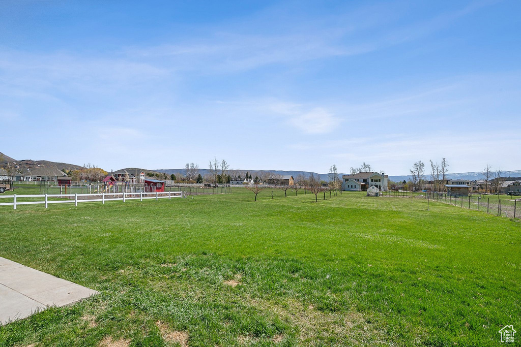 View of yard with fence