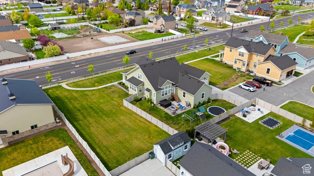 Aerial view featuring a residential view