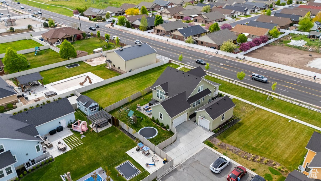 Drone / aerial view with a residential view