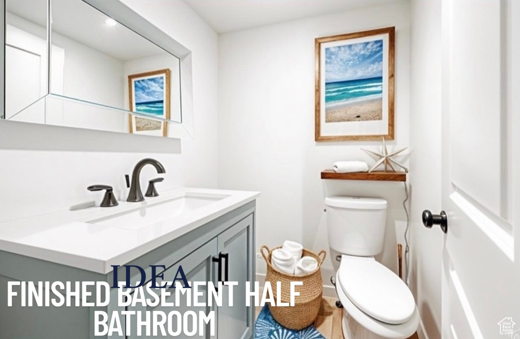 Bathroom featuring toilet and vanity