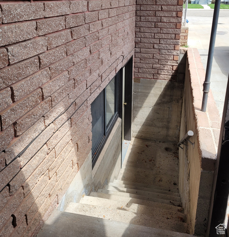 Exterior view of brick siding