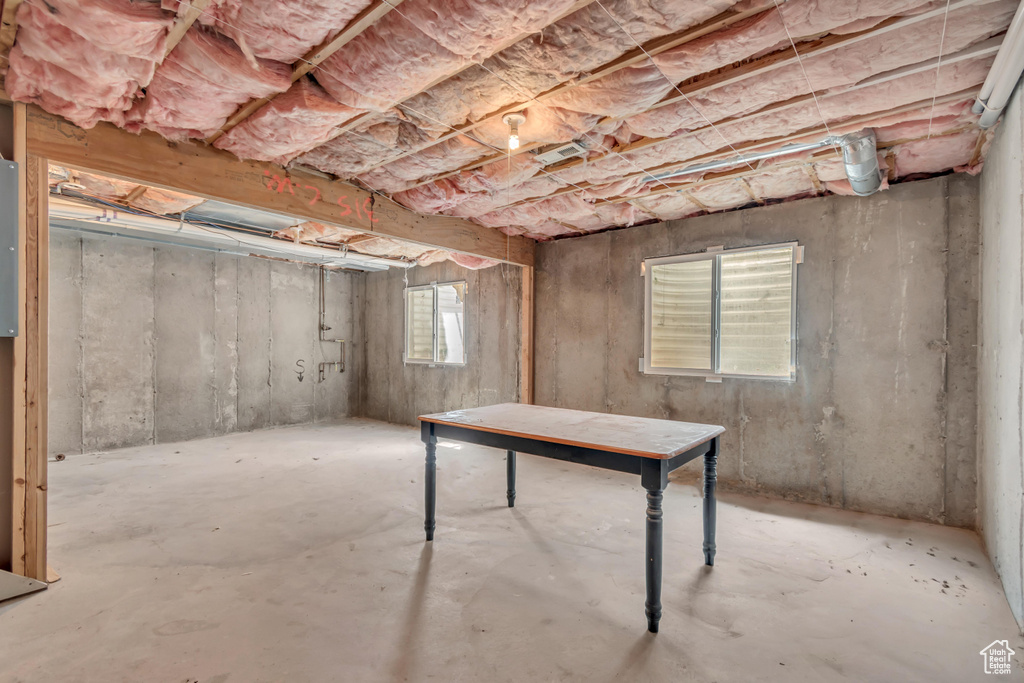 Below grade area featuring electric panel