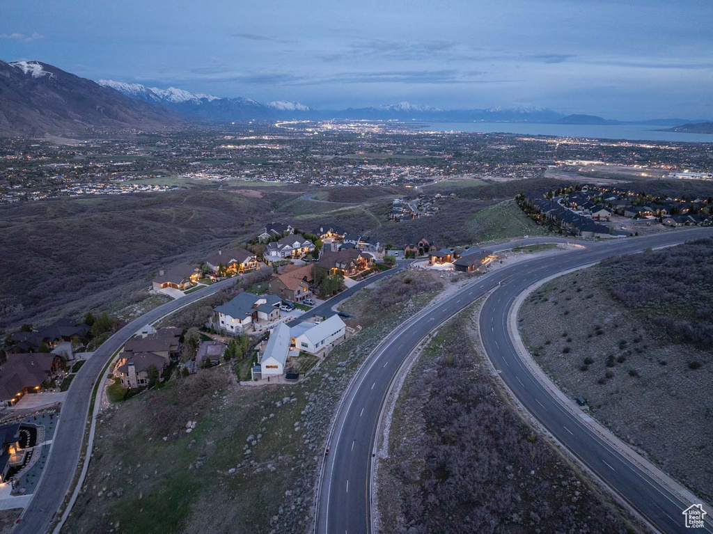 Aerial view with a residential view and a mountain view