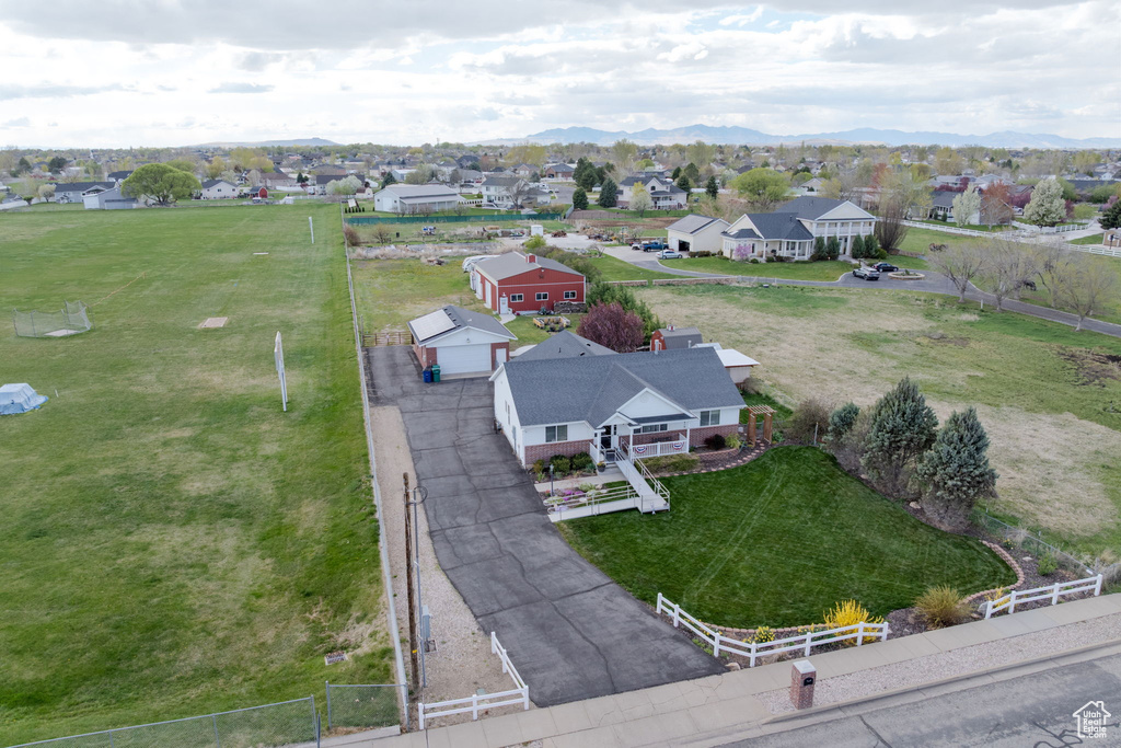 Aerial view with a mountain view and a residential view