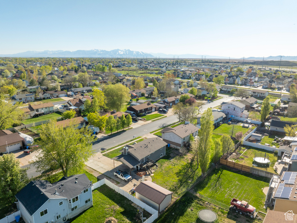Aerial view with a mountain view and a residential view