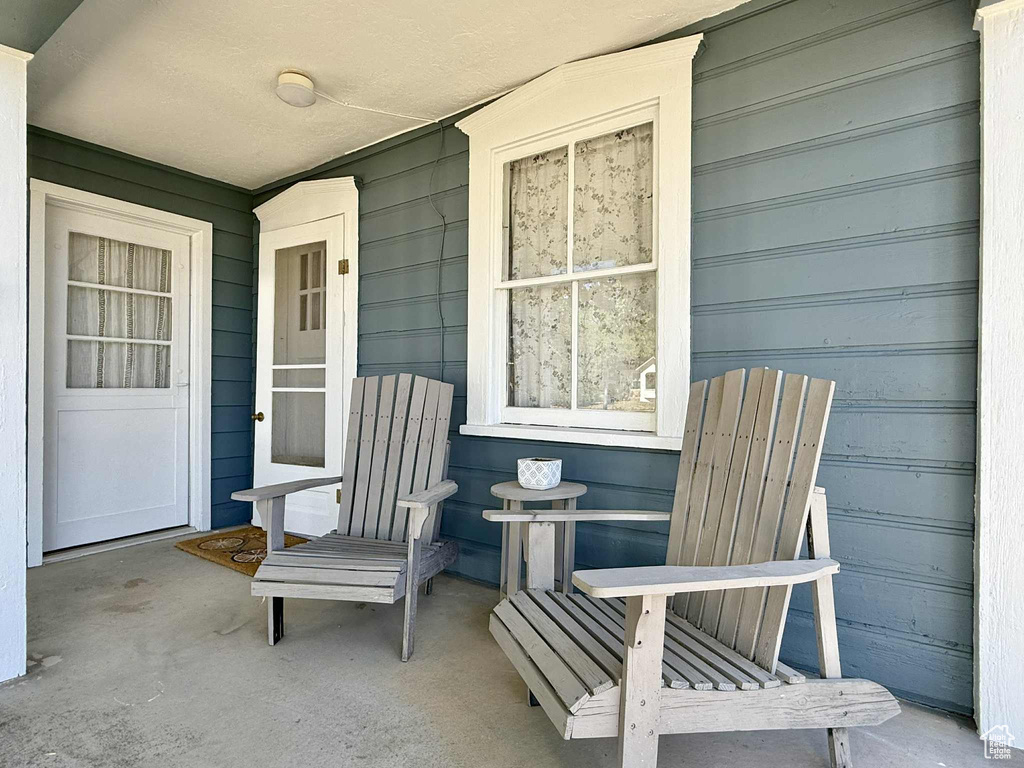View of covered porch