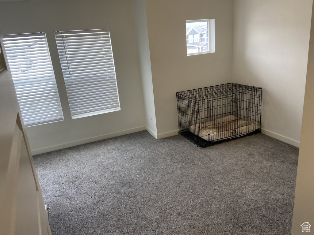 Spare room with carpet floors and baseboards