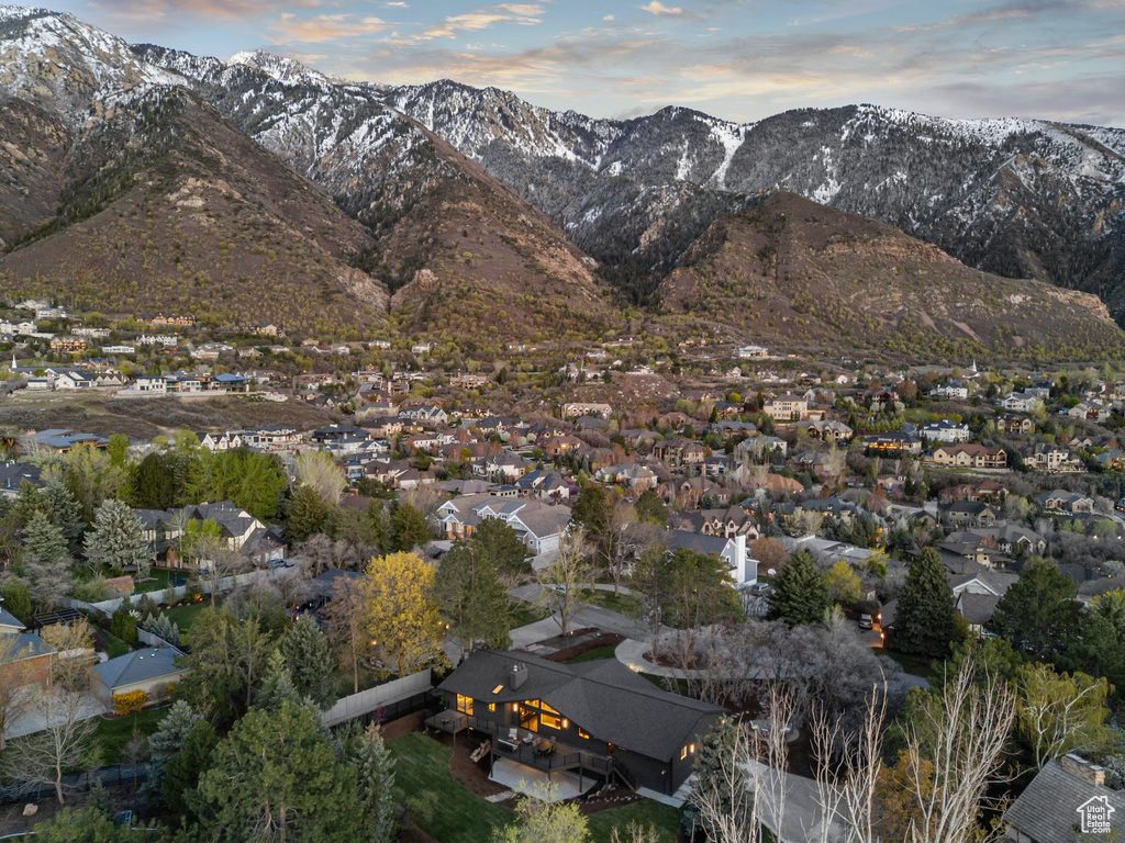 View of mountain feature with a residential view