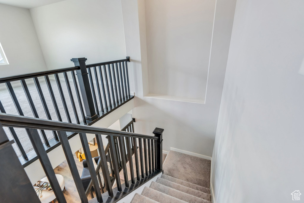 Staircase with baseboards
